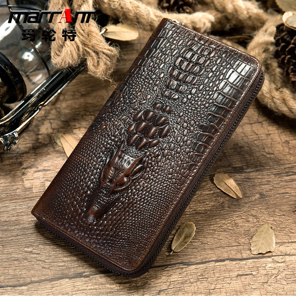 

Men's Wallets Alligators Carteras Thin Mens Wallet PU Leather Clutch Made of Crocodile Pattern Long Purse
