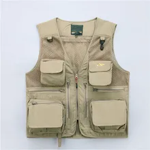 Мужская деконструируемая сетка репортёра фотографии жилет рыбалка папа Жилет очень большой 240 мужская одежда 8519