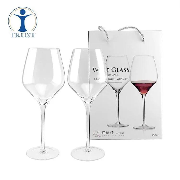 Manufacturers Wholesale Artificial Blown Glass Goblet Lead-Free Crystal Glass Gift Set Wine Glass Top Grade Gift