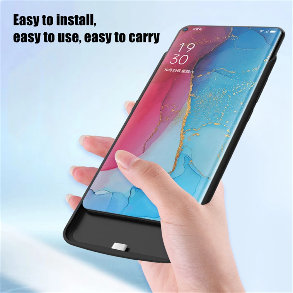 Battery Charger Cases For OPPO Find X2 Neo Powerbank Cases 6800mAh External Battery Cases Power Bank Charging Shockproof Cover