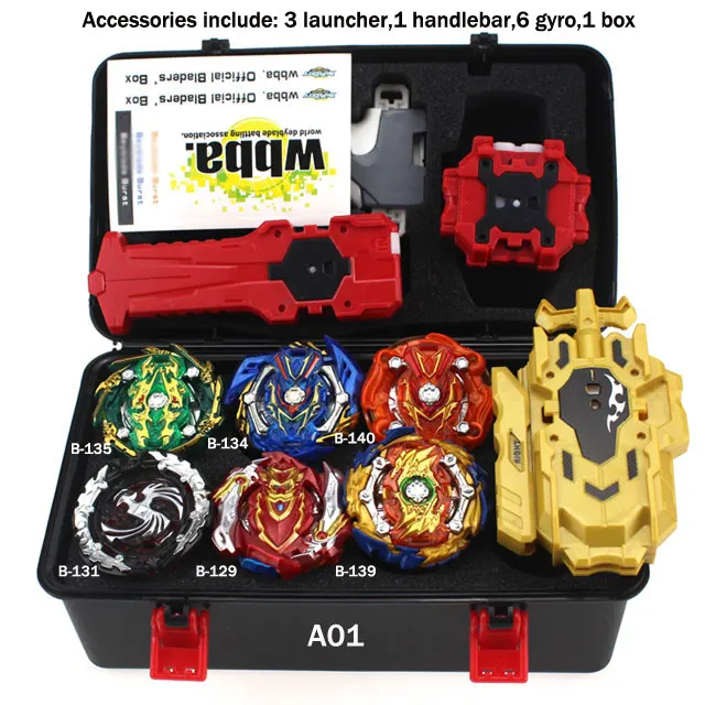 A01 Новая комбинация Beyblades Burst GT Набор игрушек Bey blade Arena Bay blade Металл Fusion 4D с пусковым устройством волчок игрушки - Цвет: A01