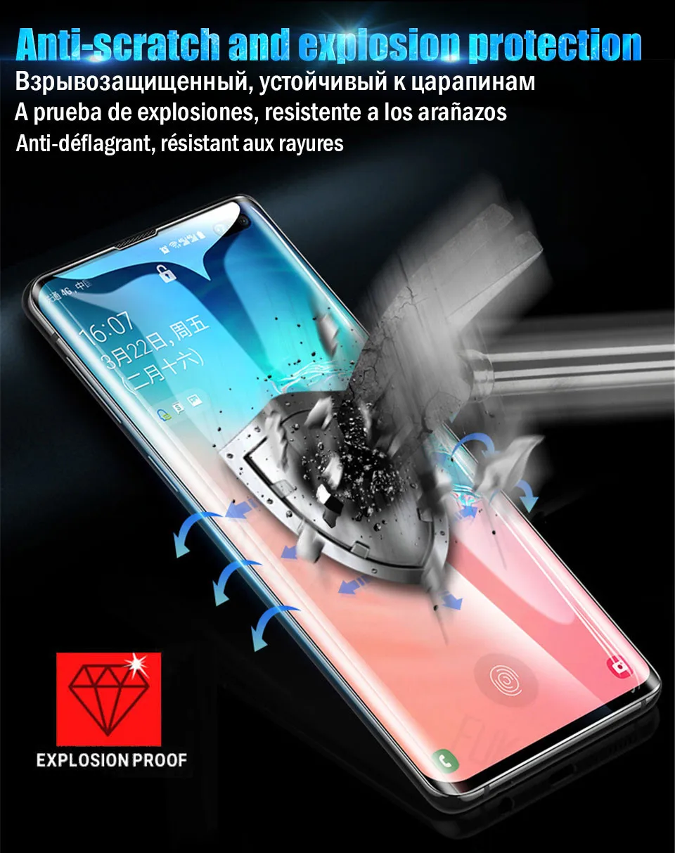 20D изогнутое закаленное стекло для samsung Galaxy S9 S10 Lite S8 Plus S7 Edge Note 10 Plus Защитная крышка для экрана с розничной посылка