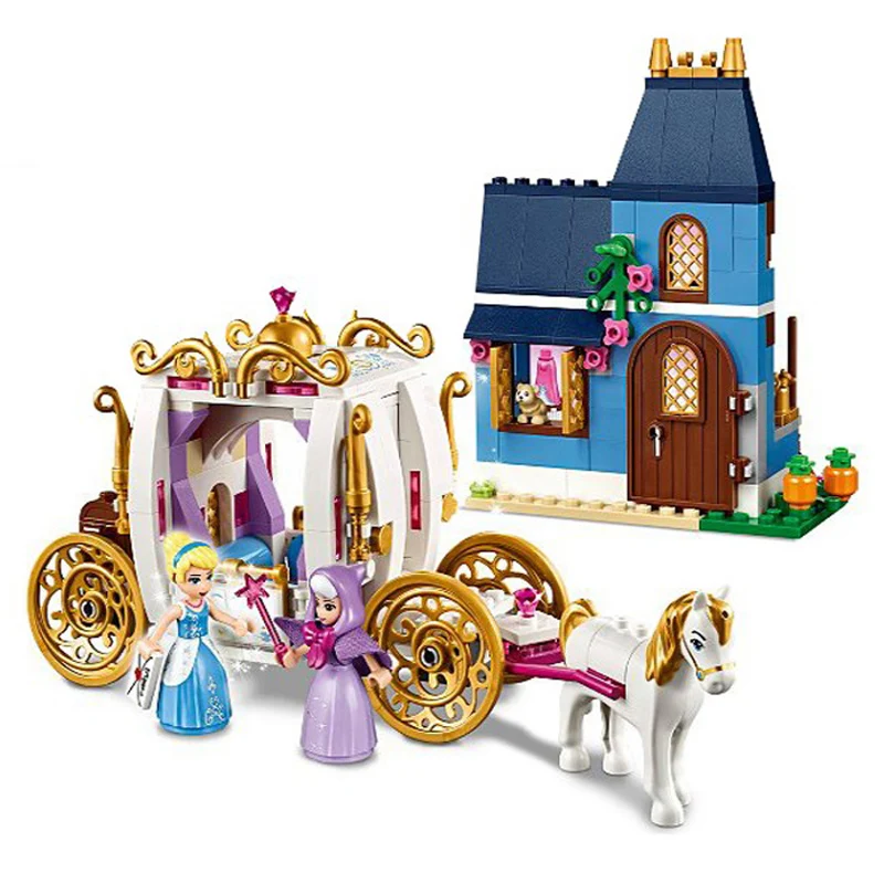 

Princess Cinderella Carriage Bricks The Enchanted Evening Set Building Blocks Toys Figures Compatible with Legoinglys 41146 Toys