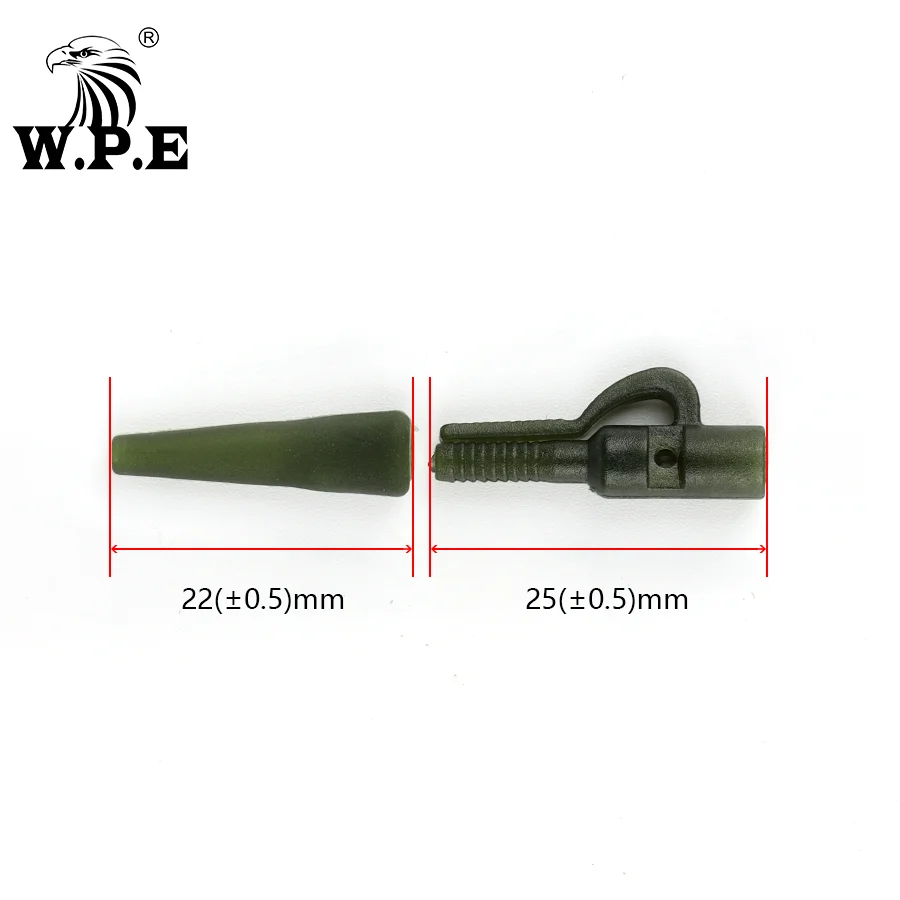 W. P. E 1 комплект/30 шт. Европейский Карп рыболовные свинцовые зажимы клеммные снасти безопасный хвост резиновый конус Карп комплект рыболовных принадлежностей Rig Pesca