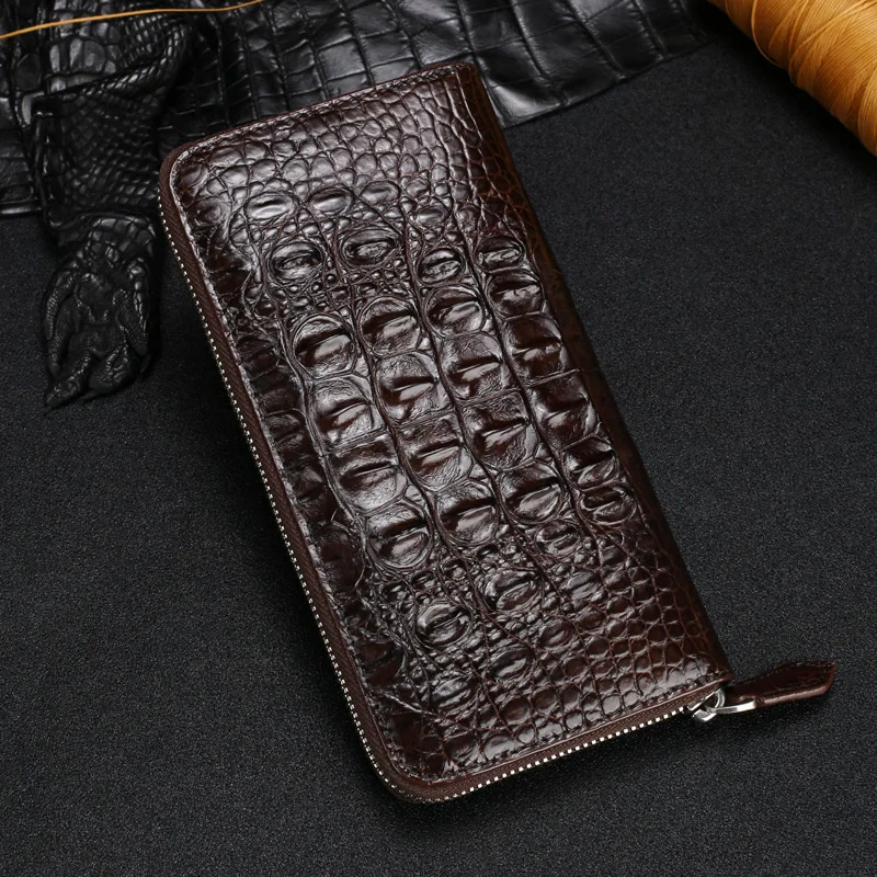 Genuine Leather New Men Medium Long Luxury Wallet Women Business Zipper Purse High-capacity Fashion Clutch Bag Trend Billfold