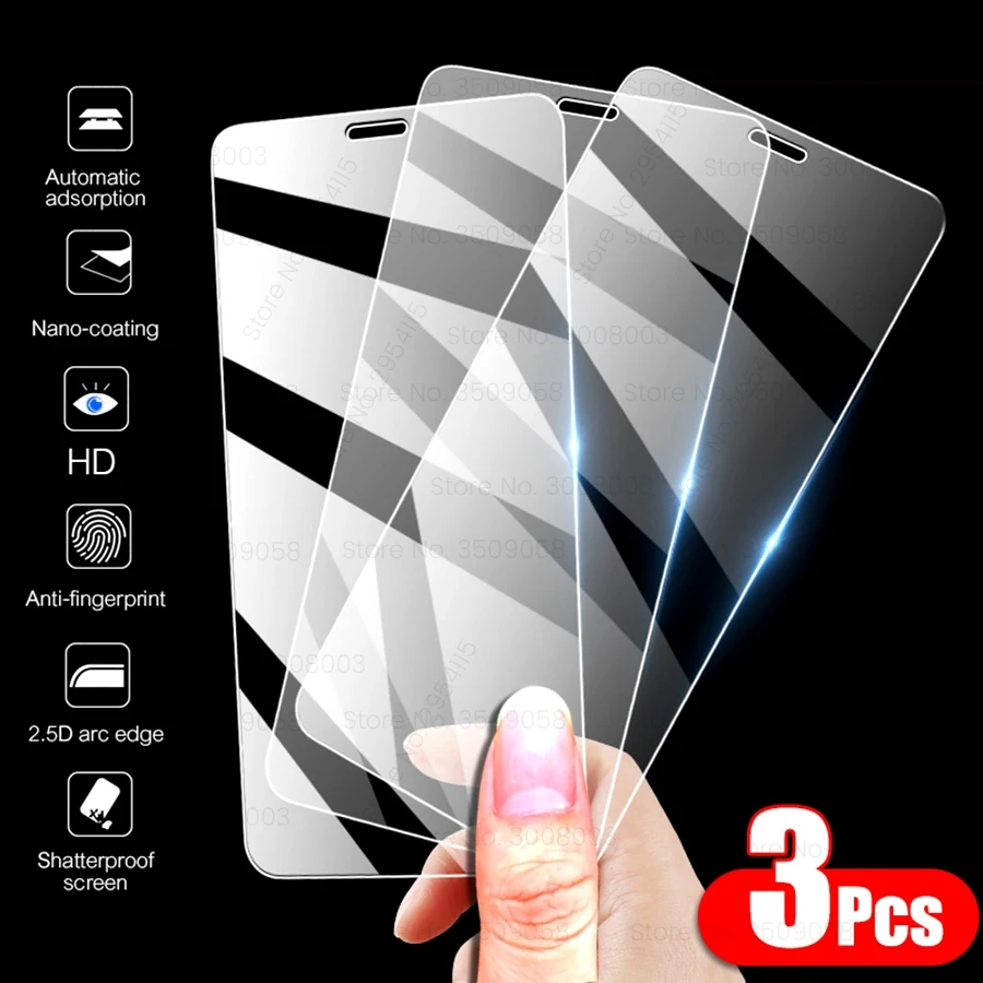 3Pcs For Iphone12 Tempered Glass Screen Protectors For Apple Iphone 11 I Phone 12 Mini Pro Max Armor Protection Film Guard Cover afbeelding