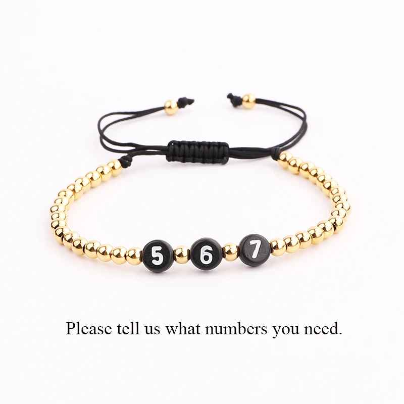 Fashion Beads Women Men Jewelry New Design Small 4mm Gold Stainless Steel Beads DIY Letters Inspired Bracelet Women Men