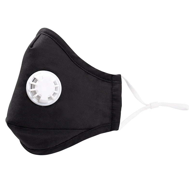 

5Pcs Fashion Unisex Cotton Breath Valve PM2.5 Mouth Mask Anti-Dust Anti Pollution Mask Cloth Activated Carbon Respirator