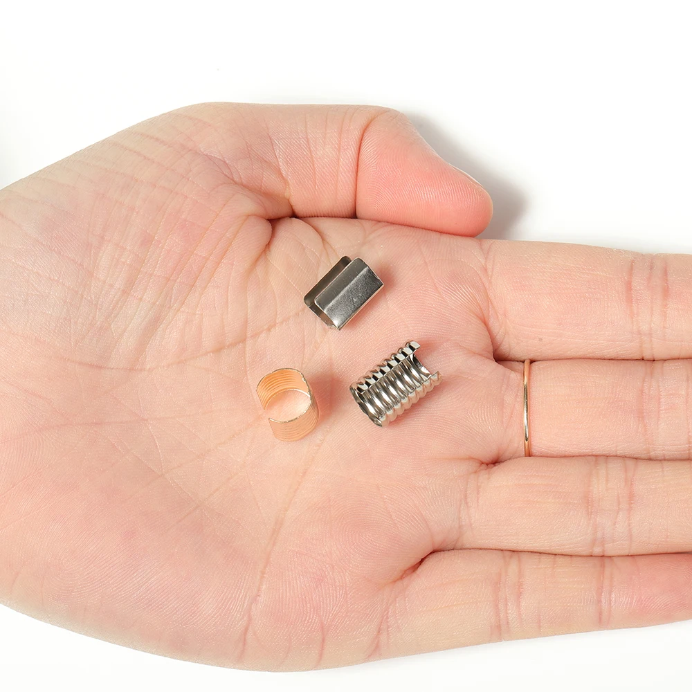 100 개/몫 8x13mm 라운드 패스너 압착 로프 코드 문자열 접이식 클립 액세서리 Diy 쥬얼리 만들기 용품 액세서리
