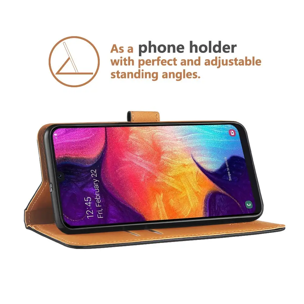 Чехол книжка из искусственной кожи с бумажником для Samsung A50 A50s A30s A30 A20 A01 A11 A31 A51 A71