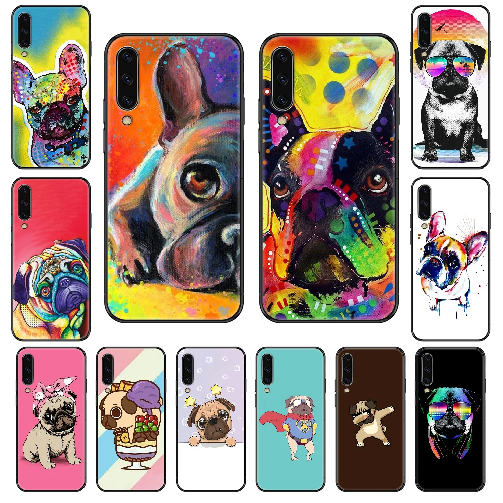 Милый чехол для телефона с изображением мопса бульдога Samsung Galaxy A 3 5 8 9 10 20 30 40 50 70 E S