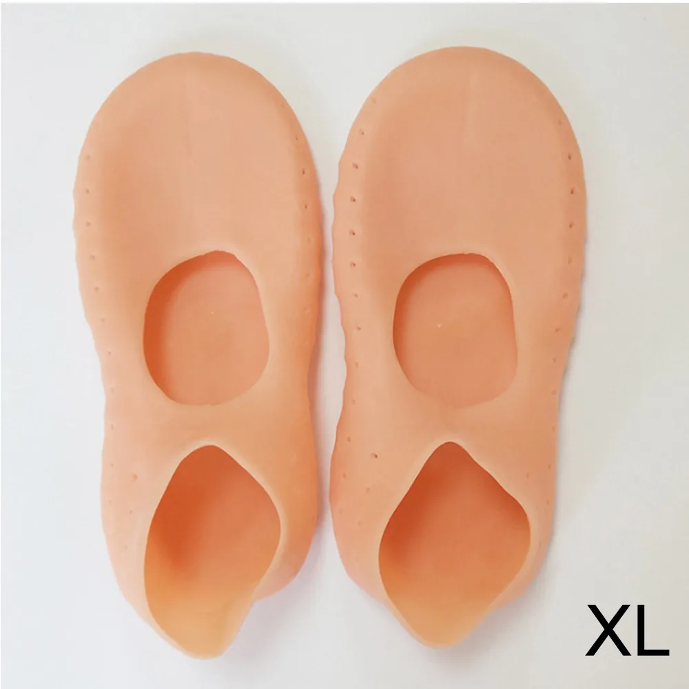 Orange XL 1 пара носки с гелевой подошвой Силиконовый Многофункциональный инструмент для ухода за ногами облегчение боли предотвращения трещин увлажняет, удаляет мертвую кожу удаления носки с отверстием - Цвет: Orange XL