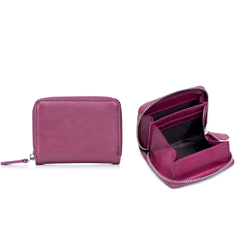 Simple PU Leather Coin Purse Men Small Change Pocket Blocking Business Card Holder Women Elegant Mini Wallet Money Bag