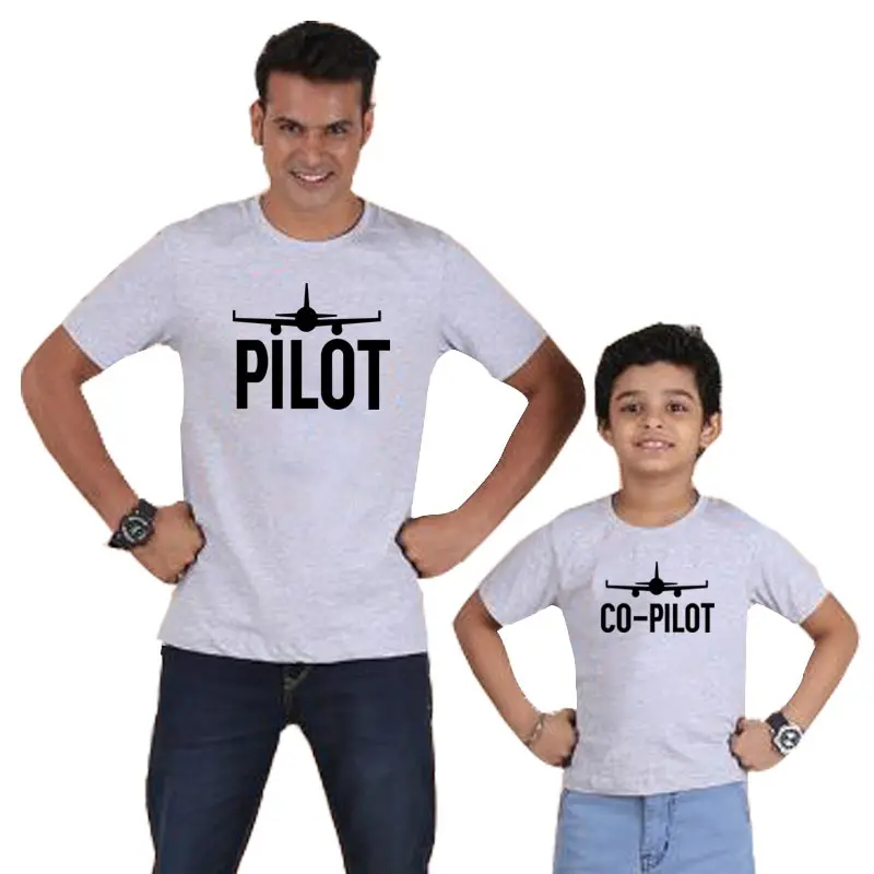 Детский комплект с принтом «Пилот» для маленьких мальчиков, Модная хлопковая футболка для папы и меня, одинаковые комплекты для всей семьи, футболки для папы и детей