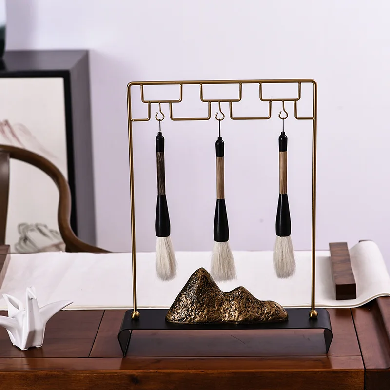 

New Chinese Style Creative Brush Pendant Decoration Library Living Room Desktop Ornaments Home Model Room Soft Loading Craft Acc