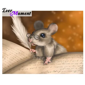 

Ever Moment Diamond Painting Full Square Drill Mosaic Mouse Glasses Book Picture Of Rhinestone Diamond Embroidery 3F2180