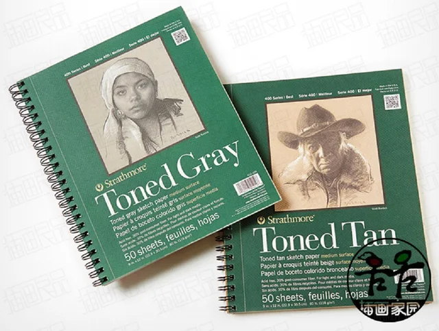 Blocco Schizzi Strathmore - 50 Fogli Grigi 22.9x30.5 Cm - Carta Riciclata Per Artisti E Disegnatori - Foto 2