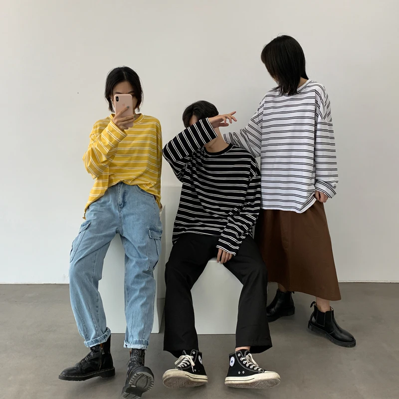 Autumn T Shirt Men Fashion Contrast Color Casual Long-sleeved T-shirt Man Streetwear Wild Hip-hop Loose Striped Tshirt Men Tops Autumn T Shirt Men Fashion Contrast Color Casual Long-sleeved T-shirt Man Streetwear Wild Hip-hop Loose Striped Tshirt Men Tops