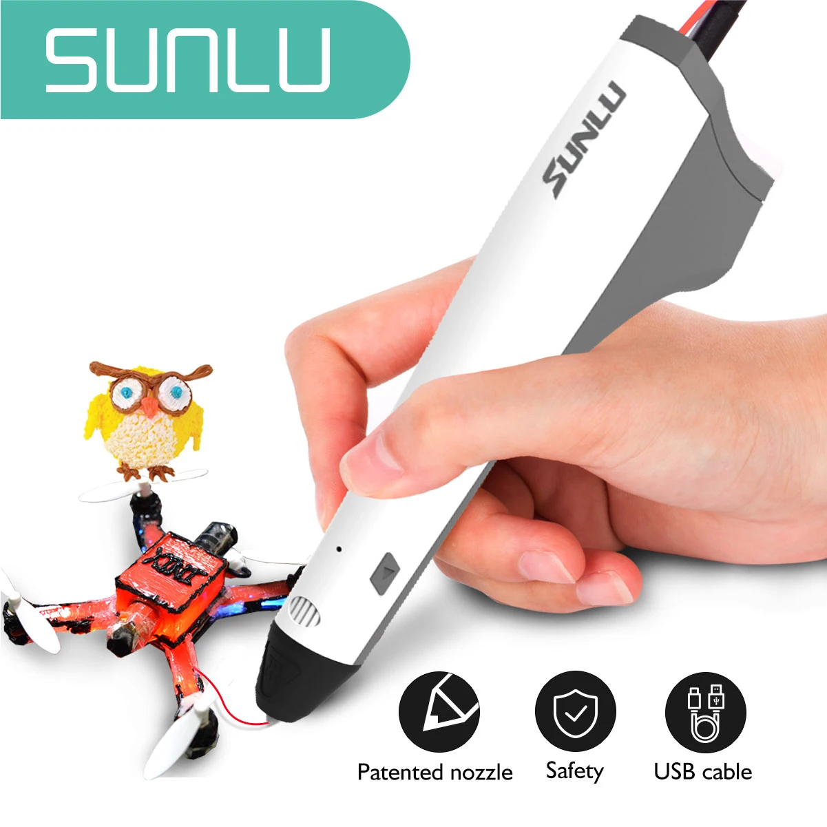 

SUNLU Prince M1 3D Printint Pen New Box Gift Set Children Scribble 3D Pens Box Set With PLA Filament Low Temperature 3D Pen