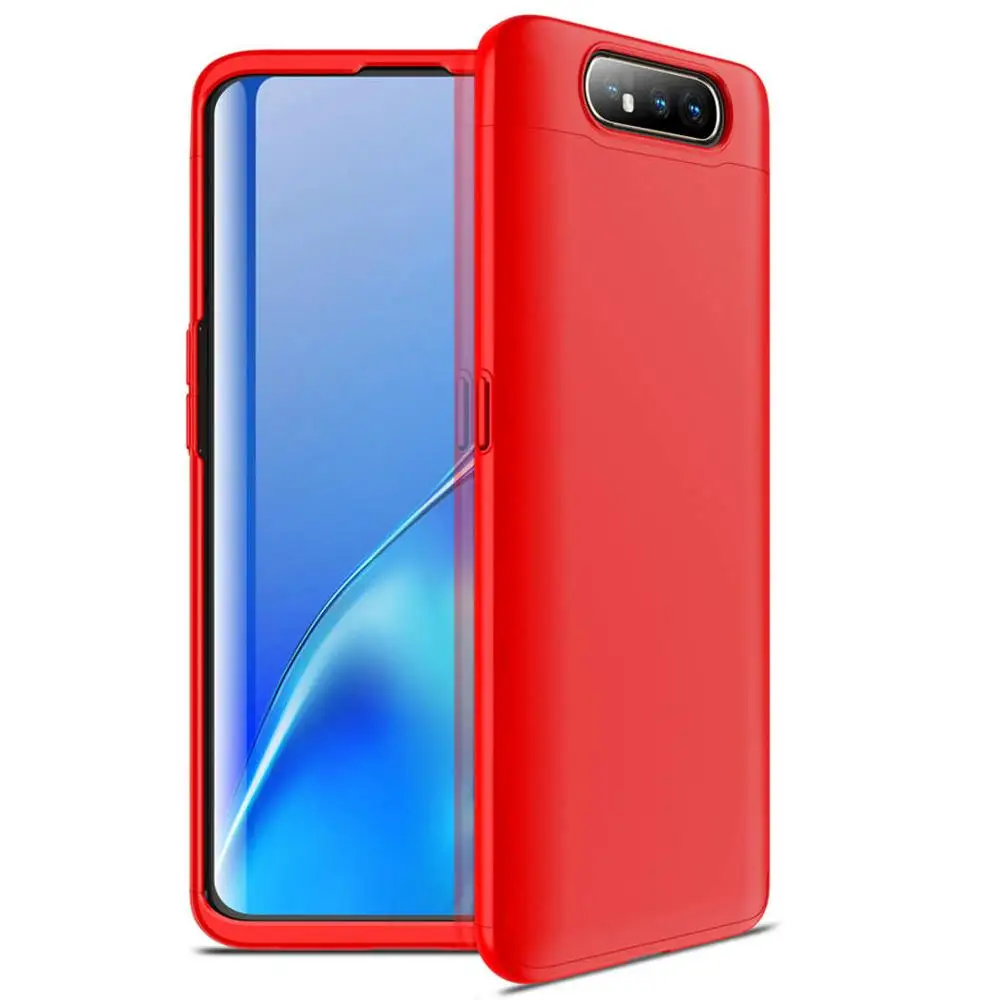 Red 360 полный защитный чехол для телефона samsung Galaxy A80 противоударный Ультратонкий матовый жесткая задняя панель из поликарбоната для Galaxy A80 Coque Fundas - Цвет: Red