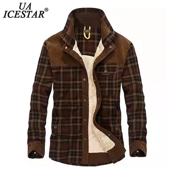 

UAICESTAR Winter Thicken Plaid Shirt Jacket Men Fleece Casual Fashion Coat Autumn Warm Jacket Brand High Quality Loose Men Shirt