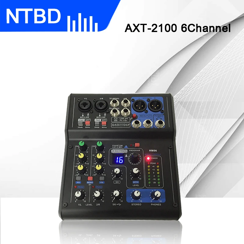 

NTBD Professional Mini Karaoke Microphone Mixer 6 Channels 8 Channels USB Sound Card 16 DSP Sound Console Equipment DJ