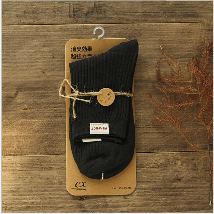 Autumn and winter couple's socks in 10 pairs of sweat absorbing and breathable pure cotton socks for men and wome n