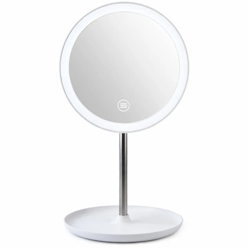 LED Make-up Mirror Light Included round Plates Fill Light Mirror Desktop Shining Storage Mirror Students Dormitory Gift Online C