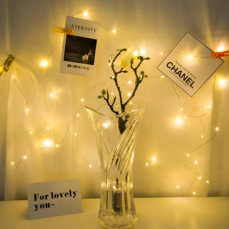 

String Lights Christmas Led Fairy Light Battery Powered Waterproof 2M LED String Xmas Decoration Holiday Light Strip Colorful