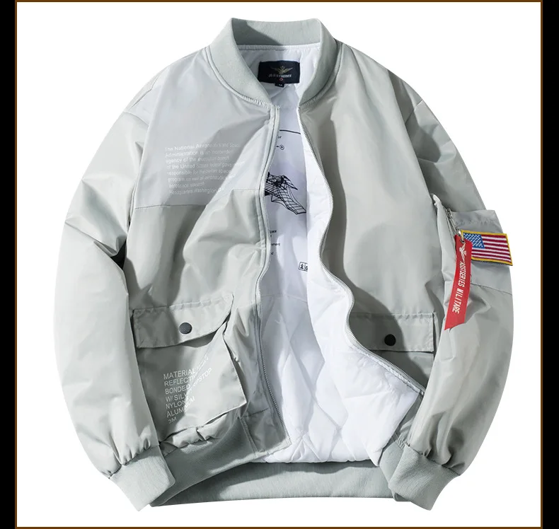 Зимние винтажные оверсайз MA-1 уличная хип-хоп жакеты в стиле милитари одежда Двусторонняя бомбер летная куртка воздушная сила пилот куртка мужская