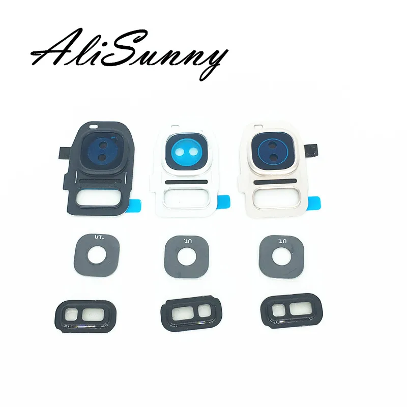 AliSunny 10 комплектов Задняя крышка объектива камеры+ стекло+ Крышка датчика света для SamSung Galaxy S7 рамка с силуэтом запчасти Bazel