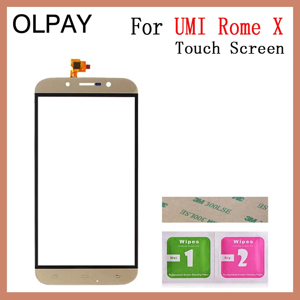 OLPAY 5.5'' Mobile Phone Touch Screen Digitizer For Umi Rome Rome X Touch Glass Sensor Tools Free Adhesive And Wipes