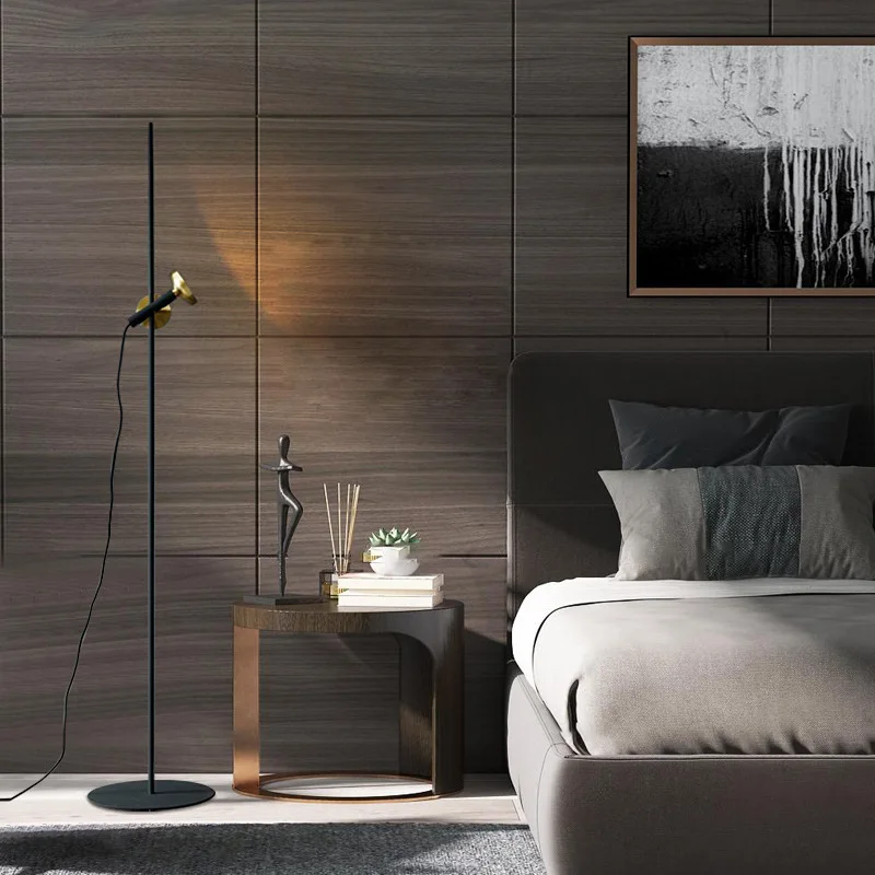 Скандинавский простой напольный светильник для гостиной, художественный прикроватный светильник для спальни, модель для кабинета, дизайнерский Торшер для отеля