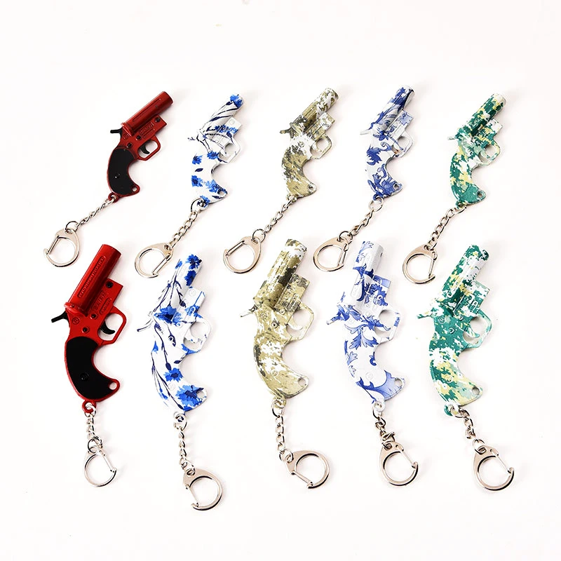 

Online Game Signal Gun Model Keychain Pendant Toys Decoration Kids Game Weapon Toys Key Ring Accessories Souvenir Christmas Gift
