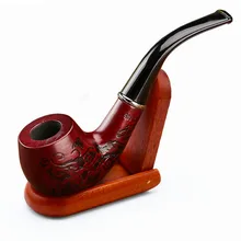 

Retro Carved Smoking Pipe Handheld Solid Wood Tobacco Pipe Detachable Resin Pipe Cigar Chimney Filter Cigarette Accessories Gift