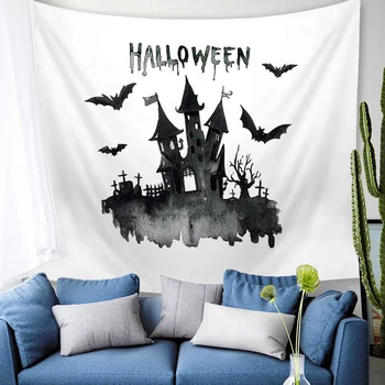 

Halloween Funny Pumpkin Tapestry Wall Hanging Aesthetic Trippy Hippie Tapestries Beach Towel Shawl Throw Sheet Home Room Decor
