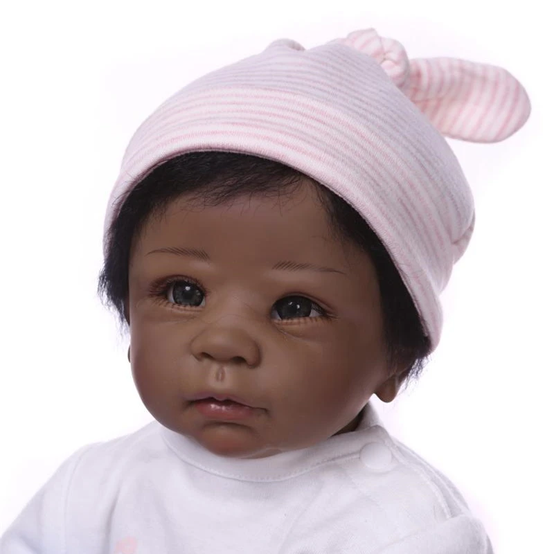 NPK 2" 55 см Reborn Baby Dolls виниловые Силиконовые Реалистичные черные кожаные Bebe младенец получивший новую жизнь Кукла младенца Дети День рождения Рождественский подарок