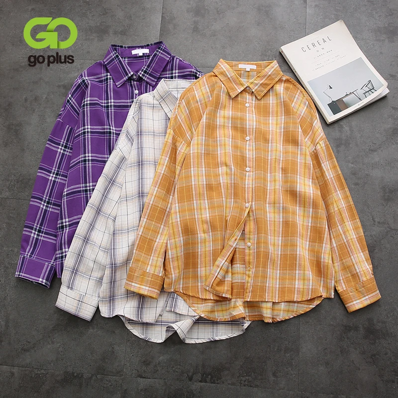 purple and yellow plaid shirt