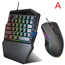 Новая горячая эргономичная клавиатура мышь комбинированная с одной рукой 35 клавиш Проводная клавиатура мышь набор для ПК Игр