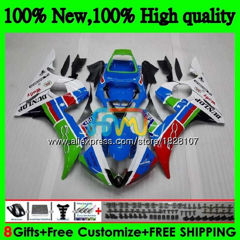 Корпус для YAMAHA синий белый YZF600 YZF R6 600CC YZFR6 03 04 05 51BS. 22 YZF 600 R 6 03-05 YZF-600 YZF-R6 2003 2004 2005 обтекатель - Цвет: No. 1