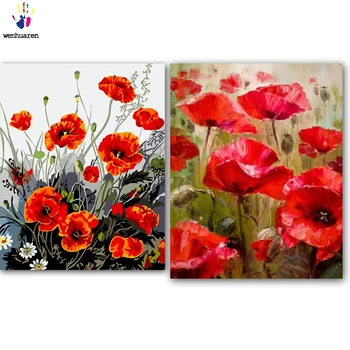 

DIY colorings pictures by numbers with colors Beautiful wild flowers picture drawing painting by numbers framed Home