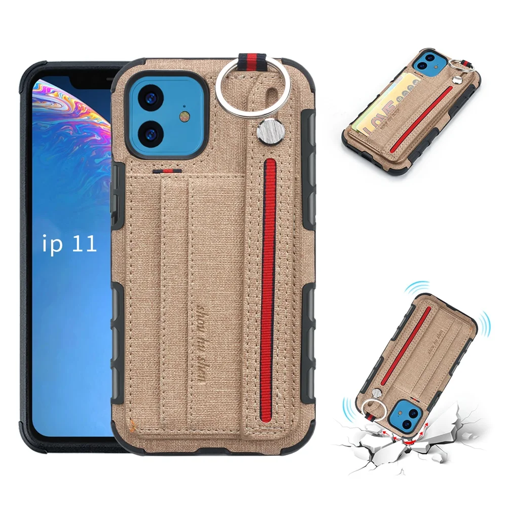 Fashion Pu Leather Case For Iphone 11 Pro Max Card Holder Hanging Ring Stand Back Cover For Iphone Xr X Xs Max 7 8 6 6s Plus Phone Case Covers Aliexpress