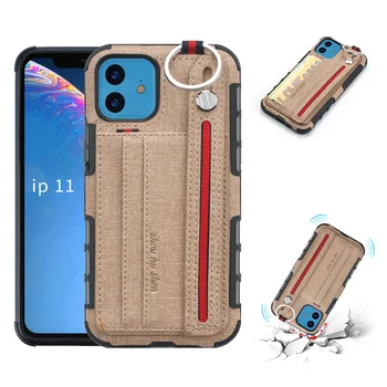 

Fashion PU Leather Case For iPhone 11 Pro Max Card Holder Hanging Ring Stand Back Cover For iPhone XR X XS Max 7 8 6 6s Plus