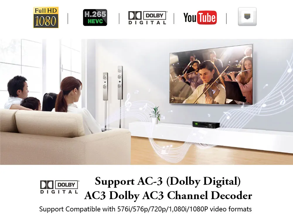 DVB-T2 цифровой приемник Поддержка H.265/HEVC/H.264 H265 код совместимый HD DVB-T с dolby ac3 горячая Распродажа Чешский Голландский Германия