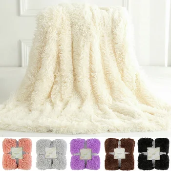 

Plush Faux Fur Throw Blanket Reversible Fluffy Shaggy Cover Soft Warm Kids Gifts HYD88