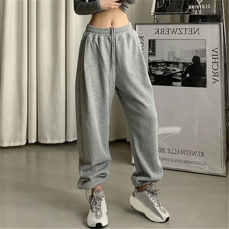 Women pants Black Jogging Sweatpants Women for pants Baggy Sports Pants Gray Jogger High Waist Sweat Casual Female Trousers capri jeans