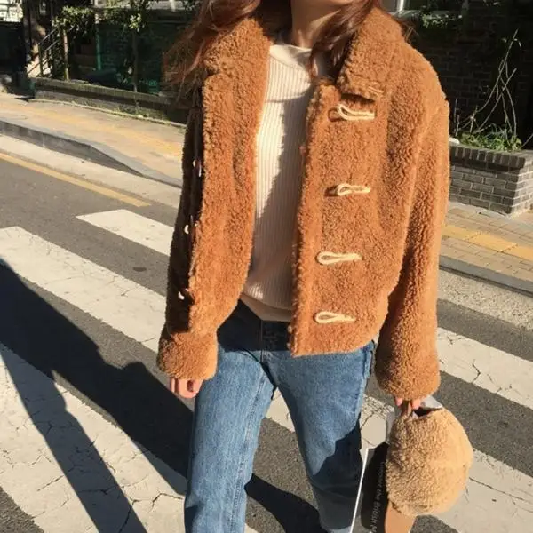

2018 Autumn And Winter New Style South Korea Funny of GIRL'S plus Cotton Lambs Wool Cotton-padded Clothes Cotton Coat Students F