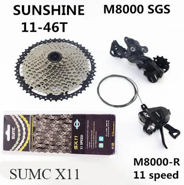 46T SUNSHINE X11 DEORE XT M8000 комплект горного велосипеда MTB 1x11-скоростной 46T 50T SL+ RD+ ZRACE/SUNSHINE+ SUMC X11 M8000 переключатель заднего хода - Цвет: 46T SUNSHINE X11