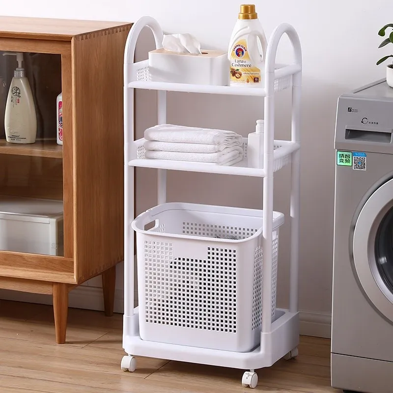 Bathroom Shelf With Laundry Basket – Rispa