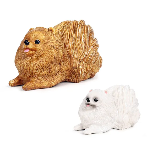 Lovely Pomeranian Dog Animal Action Figure Model Home Decor Education Kids Toy plastic Simulation student gifts kids toys 5